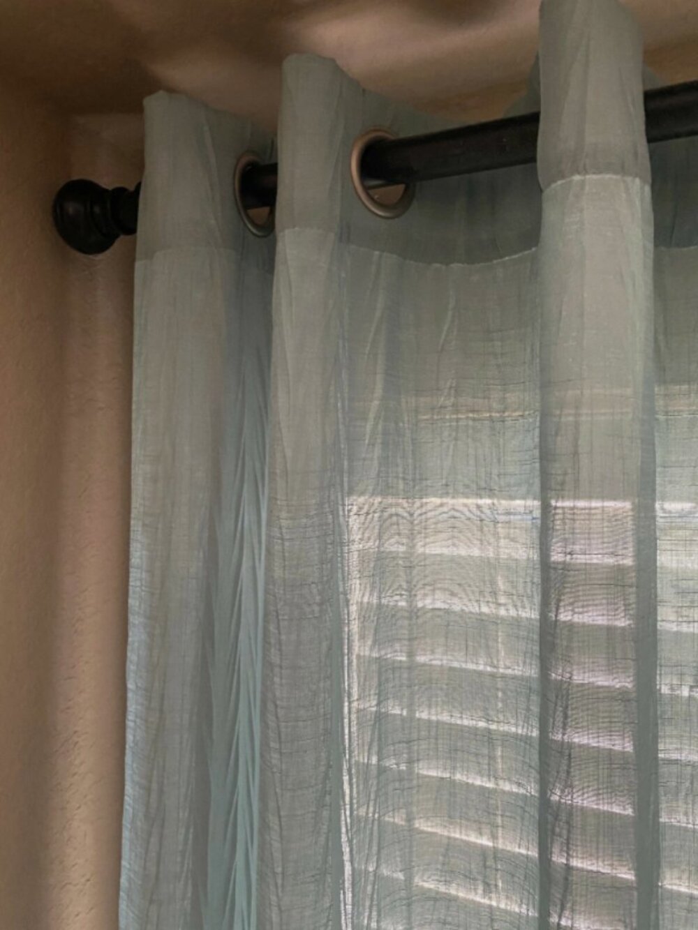 Set of 2 Bed Bath & Beyond Green Sheer Grommet Curtain Panels 50" x 95"